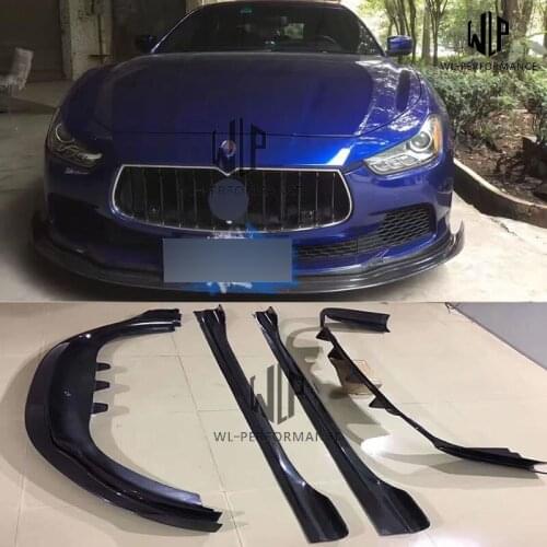 High quality Carbon fiber Car body kit Front bumper lip Rear diffuser lip Side skirts For Maserati Ghibli SQ4 2014-2016