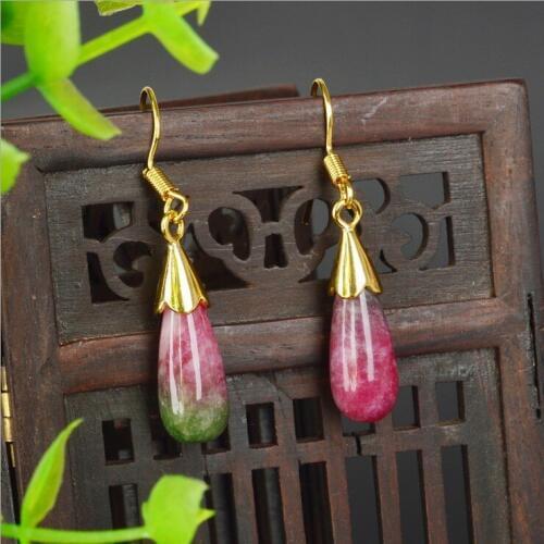 Natural peach jade plum yu hibiscus yu jewelry earrings strokes peach transfer good yu