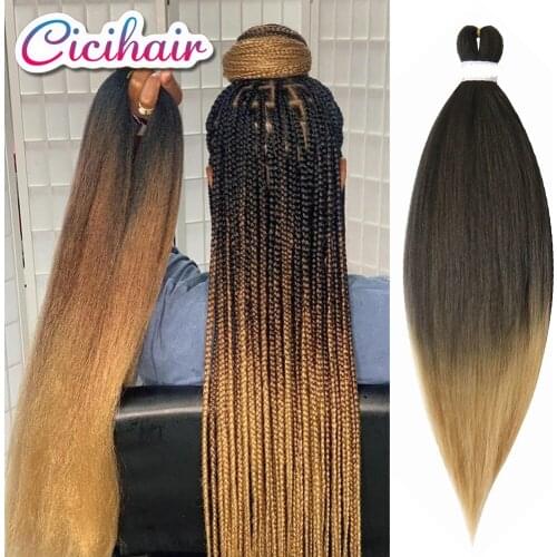 Lihui 5Packs Ombre Synthetic Braiding Hair Pre Stretched Hair Extensions Wholesale Jumbo Braid Hair For Braids Hot Water Set