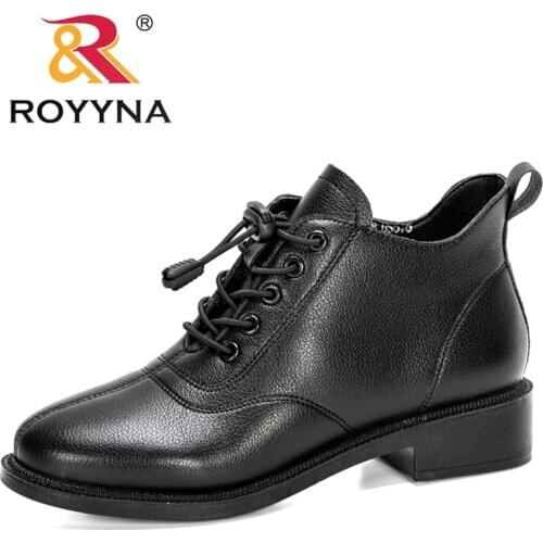 ROYYNA 2020 New Designers Women Boots Soft Synthetic Leather Boots Ladies Ankle Winter Boots Casual Booties Feminimo Comfortable