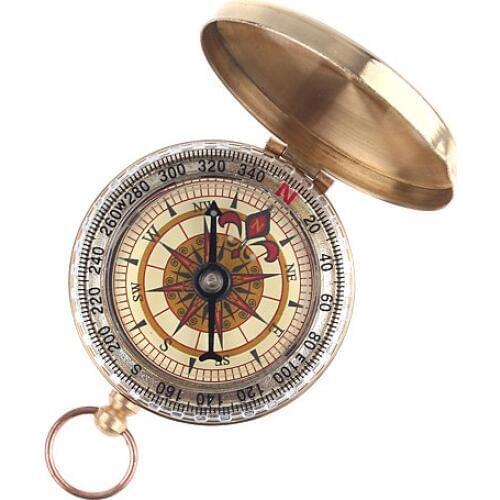 1PCS classic pocket watch style antique camp compass pocket compass fishing, camping, hiking, hunting, brass color