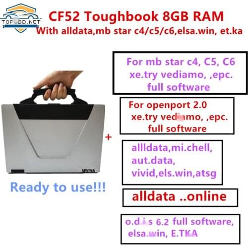 2021 ToughBook CF-52 CF52 Laptop 8GB For Military Stable PC work with SD C4/C5/C6 alldata vivid workshop software ready to use