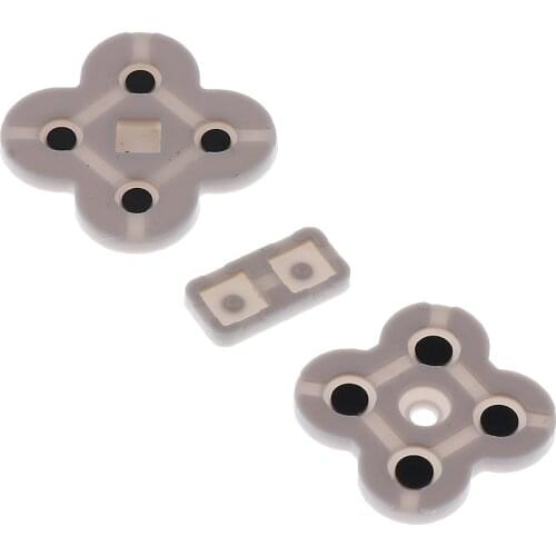 3Pieces Replacement Buttons Conductive Pads For NDS Lite NDSL White