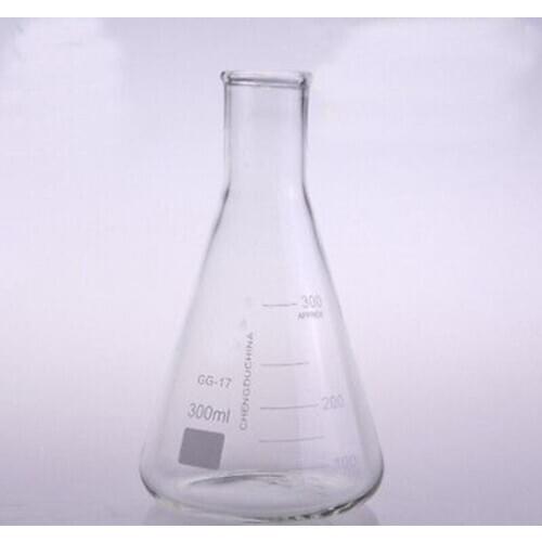300ml Narrow Neck Borosilicate Glass Conical Erlenmeyer Flask For Chemistry Laboratory
