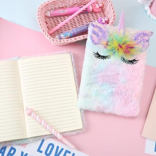 80 Pages Plush Cartoon Diary Notebook School Supplies Stationery Girl Gift