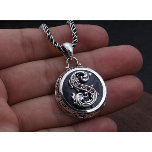 925 sterling Silver Cirrus "S" men punk pendant charm Jewelry A5087