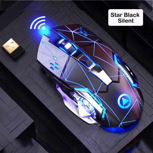 Wireless 2.4Ghz Gaming Mouse 1600 DPI LED Rechargeable Adjustable Gamer Silent mouse Mute Gamer Mouse Game Mice For PC Laptop