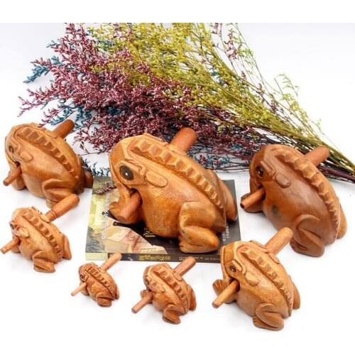 Wooden lucky frog vocal office home decorations hand-carved home decorations Garden Decor Desk Ornament Accessories