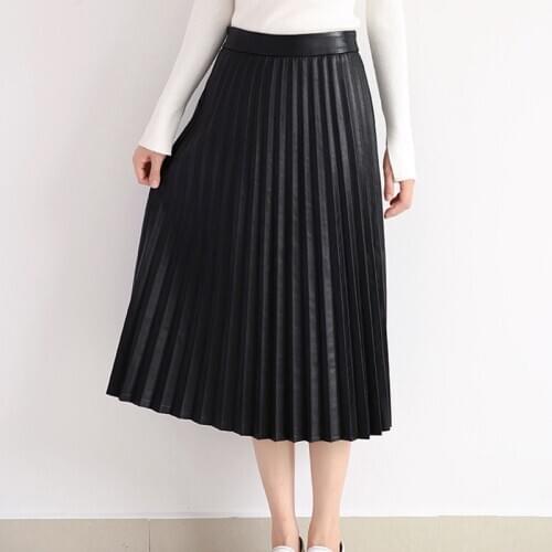 Long Skirt 100% Natural Sheepskin Genuine Leather 2020 Fashion Female Short Design A Real Slim Hip Skirt Black