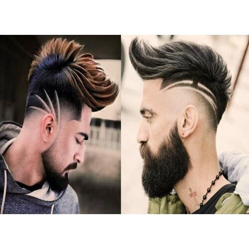 Elegant Haircuts for Men Vintage Brown Kraft Paper Posters Sculpt Hair Men Striped Short Hairstyle Wall Art Barber Shop Decor