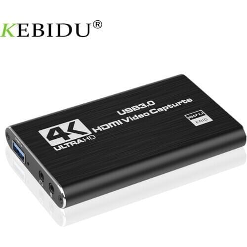 4K Video Capture Card USB 3.0 2.0 1080P 60fps Recording Plate Game Grabber Mic Input Audio TV Loop Out For Live Streaming