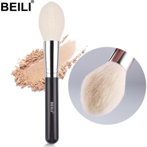 BEILI Black Big Powder Makeup Brushes Really Soft Highlight Single Glitter Handle Professional wool fiber brushes Beauty Tool