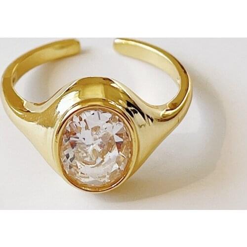 SSTEEL Oval Zircon Minimalist Ring 925 Sterling Silver Rings For Women Anillos Plata 925 Para Mujer Gold Bague Silver Jewelry