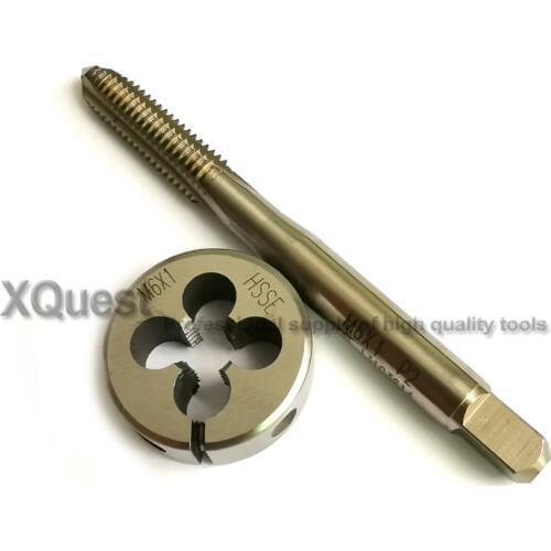HSSE Metric screw Hand tap Split Die set M6 M6X1.25 M6X1 Fine thread Round dies taps M6X0.75 M6X0.5 for stainless steel