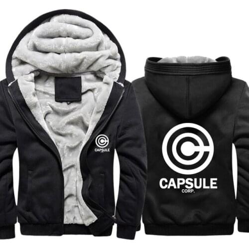 Winter Anime Z Capsule Corp Hoodies Men Camouflage Sweatshirts Warm Thicken Fleece Coat Jacket Hoody