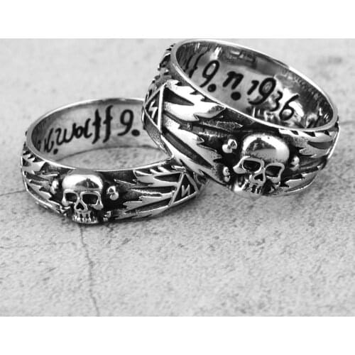 Stainless Steel Men Rings Domineering Skull Devil Punk Gothic HipHop Simple for Biker Male Boy Jewelry Creativity Gift Wholesale