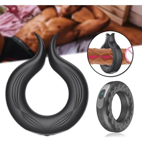 Males Silicone Prostate Ring Massaging Toy with Remote Control USB Rechargeable Waterproof Vïbration Toys A7