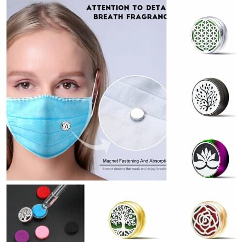 Stainless Steel Jewelry 12mm Tie Clip Buckle Brooch Cufflink Gift Diffuser Locket Magnetic Essential Oil Aroma For Women Men Kid