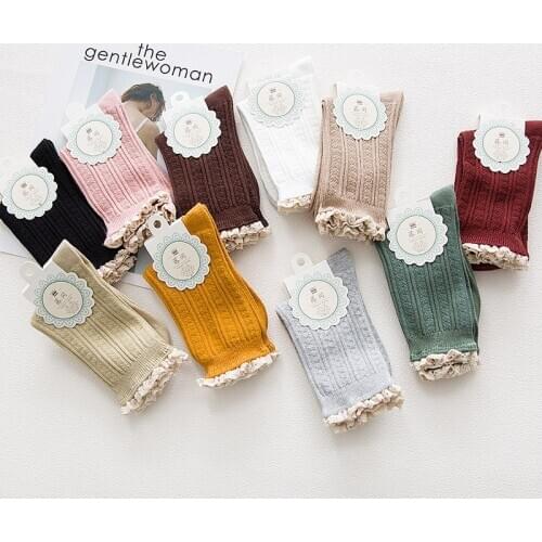 White Lace Socks Women Ruffles Frilly Socks Japanese Fashion Solid Lolita Mori Girl Kawaii Cute Vintage Funny Sock Droshipping
