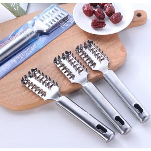 Stainless Steel Fast Cleaning Fish Peeler Scale Remover Seafood Crackers Fish Scaler Cleaner Brush Scraper Kitchen Accessories