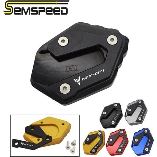 SEMSPEED Motorcycle CNC Kickstand For Yamaha MT-07 MT07 Tracer 700 FZ-07 2014-2020 2018 Side Stand Enlarge Extension Plate Pads