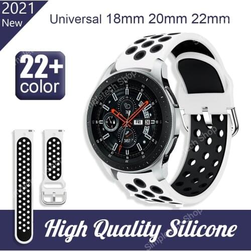 Silicone18mm 22mm 20mm band For Samsung Galaxy Watch 46mm Gear S3 Frontier Galaxy Watch 3 45mm Bracelet For Huawei GT Strap