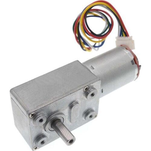 DC 6V 12V 24V Worm Gear Motor 6-150 RPM Worm Reversible High Torque Turbo Geared Motor Electric Gear Reduction Encoder Motor