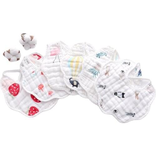 Newborn Saliva Bib 2 Pieces/lot Pure Cotton Baby Feeding Towel Printed Centenary Lock Bib Baby Boys Girls Bibs