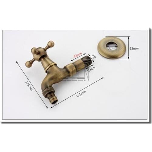 Vidric Short/Long Wall Mounted Antique bronze faucet , Garden Bibcock washing machine tap brass, outdoor faucet for Garden