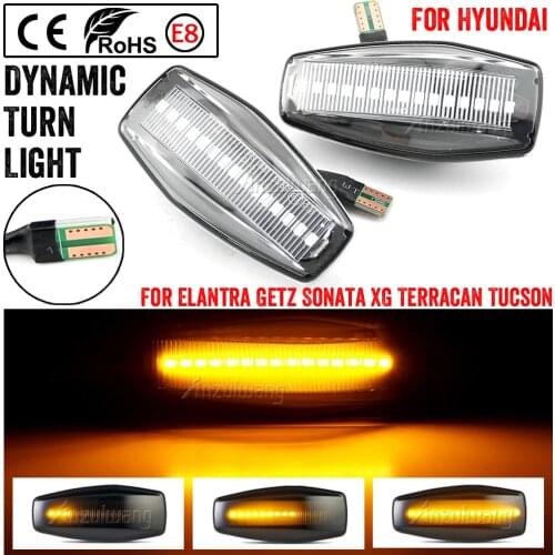 Dynamic Turn Signal Light LED Side Marker Fender Indicator Lamp For Hyundai Elantra XD i10 Getz Sonata XG Tucson Terracan Coupe