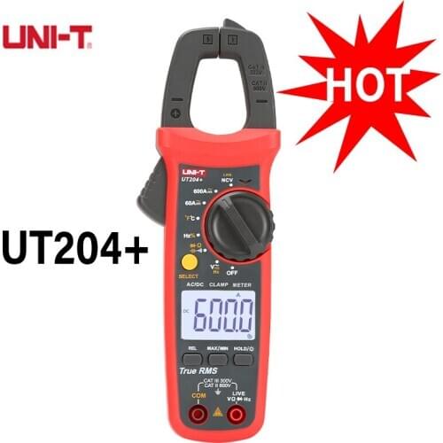 UT204+ Multimeter Digital Multimeter Clamp Meter AC DC Current Amperimetro Tester Clamp Multimeter Resistance Frequency