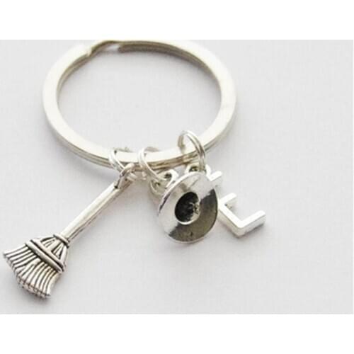 Witch Gift, Witch Accessories, Witch Keychain, Halloween Keychain, Witch Purse Charm, Witch Hat Keychain, Initial Keychain