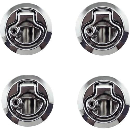 Alloy 4Set Boat Hatch Latch Pull Marine 50mm Flush Mount Latches Round For RV Yacht Truck Trailer Camper Deck Hatch Door Cabinet