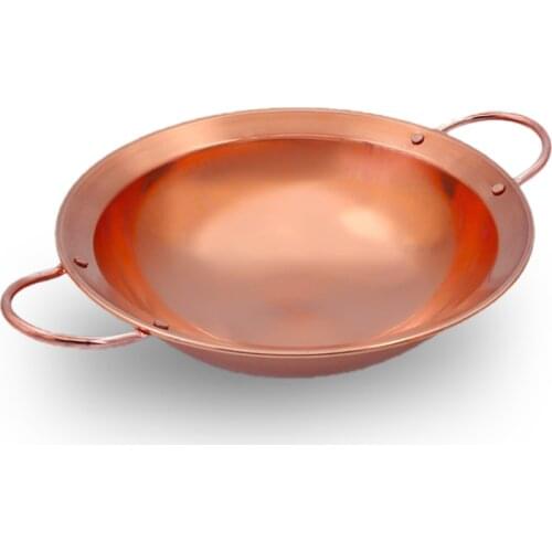 Factory Store Thickened Pure Copper Soup &Stock Pots/Classic Chinese Hot Pots/Gas Burner/Coals Stove Alcoholic Boiler/Bbq Cooker