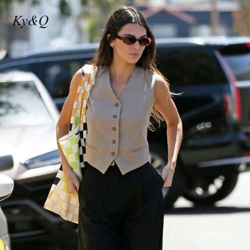 Top Quality 2021 Summer New Suit Waistcoat Womens Short Versatile Korean Slim Sleeveless Jacket Vest Coat Fashion Elegant Tops