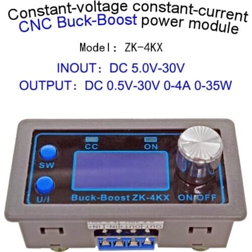 ZK-4KX DC DC Buck Boost Converter CC CV 0.5-30V 4A Power Module Adjustable Regulated power supply For Solar Battery Charging