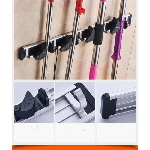 1PC Wall Mounted Storage Mop Holder Brush Broom Hanger Storage Rack Organizer Mounted Accessory Hanging Cleaning Tools NG 001