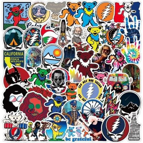 10/30/50PCS Rock Music Grateful Dead Cool Stickers DIY Car Bike Travel Luggage Phone Laptop Waterproof Classic Toy Decal Sticker