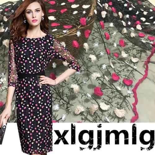 140*100cm fuscia green lady children prom Dress Applique DIY Headdress scarf veil Embroidered Lace Fabric Patch curtain cover