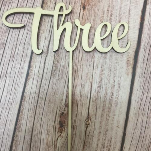 20pcs wood number cake topper age three baby cake topper