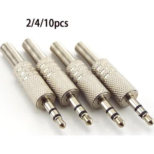 3.5mm 2 Ring 3 Poles Stereo Jack Plug Female Audio Connectors 3.5mm 1/8 inch Cable Solder Adapter Metal Terminal with Spring