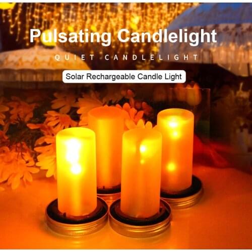 4PCS Solar LED Mason Jar Lit Light Torch Flame Warm 12LED Garden Outdoor Solar Bottle Lamp Waterproof Lantern Decoration(No Jar)