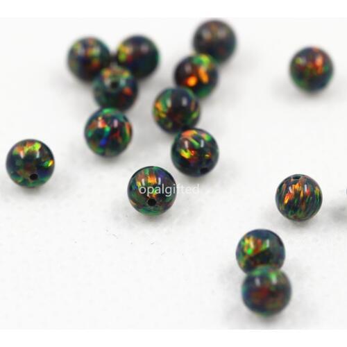 50pcs/bag Wholesale Price Synthetic Opal Beads Balls For Making Balls Jewelry Fire Dark Blue/Light Blue/Black