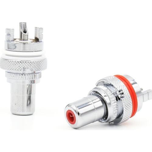 8X Rhodium plated RCA female Connector Audio Terminal Panel Mount Chassis Audio Socket Plug Amplifier