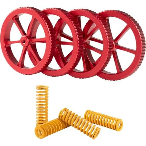 MAYBEMONDA 3D Printer Accessories 4Pcs/Lot New Large Red Hand Twist Leveling Nut Spring (Optional) For CREALITY 3D Ender Printer