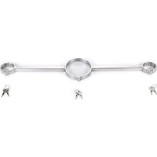 BDSM Collar Bdsm with Handcuffs for Stainless Steel Restraints Bondage Slave Adult Games Bondage Restraints Sex Toys for Couple