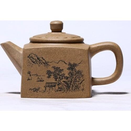 Purple Clay Teapot Hand-carved Original Ore Section of Nijiang and Picturesque Kungfu Tea Set Teapot Household Teapot