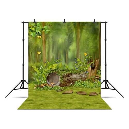 MEHOFOTO Backgrounds filming Forest Tree Butterfly Green Fairy Tale children New backgrounds for photo studio for a photo shoot