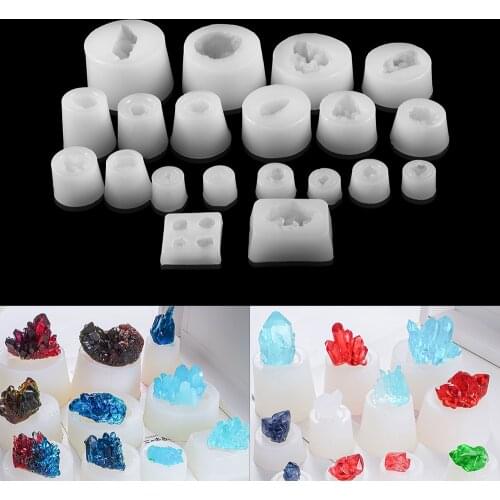 1 Pcs Transparent Various Shapes Spar Ore Crystal Cluster Silicone Molds Stone Resin Epoxy Mold For DIY Jewelry Crafts Making