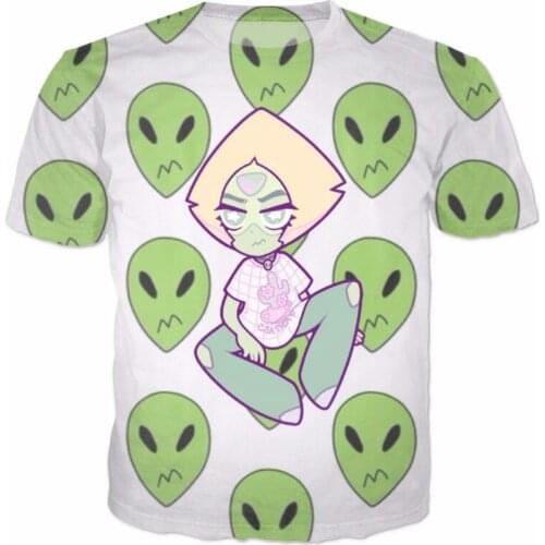 Peridot Alien Pattern T-Shirt Steven Universe Fandom Tops Tee Women Men T Shirts Fashion Clothes Casual Harajuku Outfits